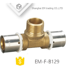 EM-F-B129 press fittings for 3 way male thread PAP press multilayer pipe